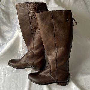 Elegant Brown Leather Knee-High Boots
